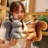 CM Kawaii Squirrel Plush Toys wielokolorowa symulacja lalki dla zwierząt nadziewane miękkie domowe dekoracyjne dla dzieci dziewczyny J220704