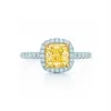 T 925 스털링 실버 활 반지 시리즈 여성 웨딩 다이아몬드 숙녀 아름다운 반지 라인 스톤 골드 도금 패션 보석