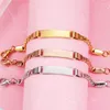 Lien Chaîne 2022 Est Miroir Poli En Acier Inoxydable Bande Charmes Bracelets Pour DIY Nom Personnalisé Logo Mots Femmes Enfants Mode Bijoux Kent22