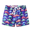 Crianças Desenhos Animados Dinossauro Flor Impressão Swim Trunks Verão Bebê Meninos Board Beach Shorts Ajustável Correia Cores Crianças Roupas