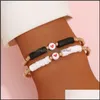 Summer Beach Style Ccb Beads Polymer Clay Disc Fili Bracciale con cuori rossi Per le donne Regalo all'ingrosso 2 pezzi / set Drop Delivery 2021 Beaded Brac