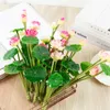 Artificial Glue Lotus Flower Simulation Plants Plate decoration Green Plant Home Party Decor Garden Ornament