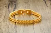 Trendy Hip Hop Bangle Jewelry Acciaio inossidabile Doppio Figaro Link Chain Bracciale per regali da uomo 6,5 mm 8,26 pollici Argento Oro Nero