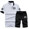 OEIN Men's Two Piece Sets Summer Casual Short Sleeve Polo Tracksuit Mens Outfits Fashion T-Shirts Shorts Clothing Men Sets 220601