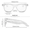 Barcur Solglasögon Män polariserade trärolglasögon för män Sport Eyewear Square Women DS Masculino 220513