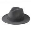 Wide Brim Hats 2 Big Size 100% Wool Men Felt Trilby Fedora Hat For Gentleman Top Cloche Panama Sombrero Cap 56-58 59-61CM Scot22