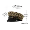 Basker kvinnor leopard tryck basker hatt bomull målare mössa retro brittisk stil åttonal marin utomhus flicka sboy capberets chur22