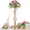 Crystal Candle Holders Metal Candlestick Flower Vase Table Centerpiece Event Flower Rack Road Lead Wedding Decoration