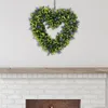 Decorative Flowers & Wreaths Heart Shape Artificial Wreath For Front Door Spring Summer Large Green Leaf Festival Celebration Wall Window De