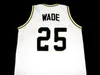 Xflsp # 25 Dwyane Wade Richards High School Koszykówka Koszulki White Retro Classic Męskie Zszyte Numer niestandardowy i Koszulki Nazwa