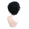 Pixie Cut Short Curly Human Hair Wigs 13x1 Прозрачный кружевный парик с передним париком Бразильские волосы глубокий завиток для женщин3428729