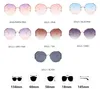 Sunglasses 2022 Fashion Tea Gradient Women Ocean Water Cut Trimmed Lens Metal Curved Temples Sun Glasses Female UV4001392271