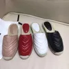 Fashion Espadrilles platform sandal Rubber Sole Flat Casual Slipper cotton and linen blend lattice straw double metal Beach NO30