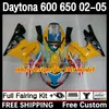 Daytona için Çerçeve Kiti 650 600 CC 02 03 04 05 gövdeye 7dh.7 Cowling Daytona 600 Daytona650 2002 2003 2004 2004 2005 Body Daytona600 02-05 Motosiklet Kapısı Stok Kırmızı