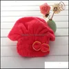 Serviette Textiles de maison Textile de jardin Microfibre Cheveux solides Turban Chapeau à séchage rapide Enveloppé 6 couleurs disponibles Tissus en fibres superfines Wa0637