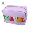 Bolsas de cosméticos Casos Tamanho XL cor sólida de nylon à prova d'água lixo de bolsa de tamanho grande com toalhas bordadas de letra bordada TravelCosmetic