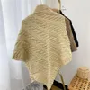Femmes écharpe châle Poncho à la mode femmes couleur unie tricoté ourlet irrégulier D251
