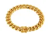 10 mm mens kubansk miami länk armbandskedja set 14k guld pläterad