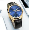 Zegarek Carnival Top Fashion Business Watches Men Automatyczne mechaniczne zegar Waterproofowy niebieski auto data zegarek