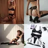 Nxy sexy ondergoed 2022 zomer nieuwe metalen keten bretels mesh perspectief slanke lingerie set cosplay sexy 220509