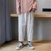 Herrbyxor koreanska streetwear män bred ben fast färg bomull man överdimensionerade byxor harajuku manlig avslappnad rak 6xlmen's