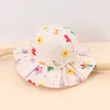 Baby Sunshade Hat Hat fofo Print Bowknot Kids Girl Sun Bucket Hats Spring Summer Summer Crianças ao ar livre Intantina criança Panamá Praia Cap 220611