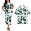 Casual Dresses Custom Couple Matching Outfit Whole Polynesian Off Shoulder Floral Dress Women Elegant Gowns For Wedding Guest 5006092