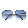 carti lunettes de soleil 2970 Mode lunettes de soleil de luxe impression miroir Composite Metal Rimless Optical Frame Classic Ova Square Gold Lunettes de soleil pour femmes avec boîte d'origine