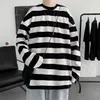 Privathinker Harajuku Striped Tシャツ男性用特大のTEE