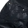 Automne et hiver nouveau pantalon en cuir imprimé crâne noir à la mode version coréenne mince du pantalon coupe-vent pied de moto hommes's220z