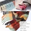 Designer Scarf Cashmere Thickened Shawl Scarves For Women Stylish Fringed Neck Rainbow Winter Warm Plaid Scarf Wraps Y220812