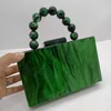 Pearl Green Nude Color Acryl Clutch Day Bags Women Eevneing Pead Ruse On Top Party Beach Girl Lady Torebka Pallet 227734140