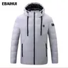 Smart USB Heated Jackets Men Parka Winter Charging Cotton Coat Hooded Thicken Jackets Outdoor Hiking Ski Clothes