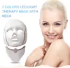 LED Photon Beauty Device 7 Colors Led Facial Mask light Therapy Face Care Anti Acne Neck Wrinkle remover Anti-aging machine Skin Rejuvenation home use mini type on sale