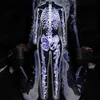 Kom Cosplay Attack On Titan Jumpsuit Pesta Halloween Bodysuit Tengkorak Catsuit Wanita Pakaian Otot Annie Leonhart T220813