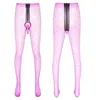 Meias masculinas homens brilhantes sheer dot pênis bainha meia-calça óleo brilhante footed nylons meias collants fino sissy roupa interior lingeri172s