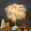 Lâmpadas de mesa Fairy Light Feather Lamp Diy Creative Night Night Tree Battery Battery Wedding Home Bedroom Lampstable Decortable