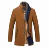 Ullblandningar för män Yllerock Vinterfleece Varma Jackor Termisk Slim Fit Mode Trench Ytterkläder Man Cappotto Uomo T220810