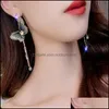 Boucles d'oreilles en lustre en pendaison de fée coréenne