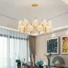 Pendant Lamps Living Room Luxury E14 Led Lights Lustre Plated Shiny Gold Metal Hanging Lamp Villa Stairs K9 Crystal Shades LamparasPendant