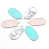 Pendant Necklaces Fashion Healing Stone Rose Pink Turquoises Quartz Wholesale Charms For Earrings Necklace Craft Jewelry Making 23x48mmPenda