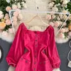 Fashion Wear Autumn Retro Single Breasted Slim Women's Jumpsuits Rompers Short Jeans Playsuits Women New Long Sleeve Sexy Playsuits 2022