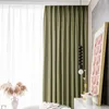 Curtain & Drapes Curtains For Living Room Bedroom Nordic Retro Herringbone Texture Matcha Green Blackout Velvet FabricCurtain