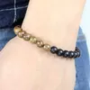 Natursten Trä Beaded Elastic Strands Charm Armband Bangle för Kvinnor Män Party Club Handgjorda Mode Smycken