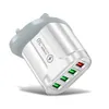 Universal 4 USB -порты светодиод 3,1A EU US UK AC AC Home Travel Waller Adapters для iPhone 7 8 11 12 13 Mini Pro Samsung LG