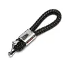 Chaves de chaves de chave de chave de chave de couro com corrente de corda de couro pistola de corda preta fita ferradura Keychain para homens e mulheres