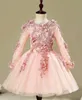 Robes de fille KICCOLY élégante fille rose robe à manches évasées enfant première Communion bébé robe de fleur de mariage formel