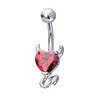 3 colori Little Evil Shape Argento Gioielli in acciaio inossidabile 316L Navel Bars Anello ombelico Piercing all'ombelico Jewellry