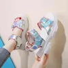 Sandaler kvinnor koreansk version sportplattform Sandaler lyxiga strass spänne höga klackar 220311