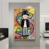 Alec Graffiti Monopoly Millionaire Money Street Art Canvas Painting Posters and Prints Modern Wall Art Pictures for Home Decor1396845